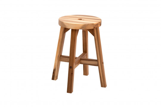Round Top Acacia Wood Stool Natural Color