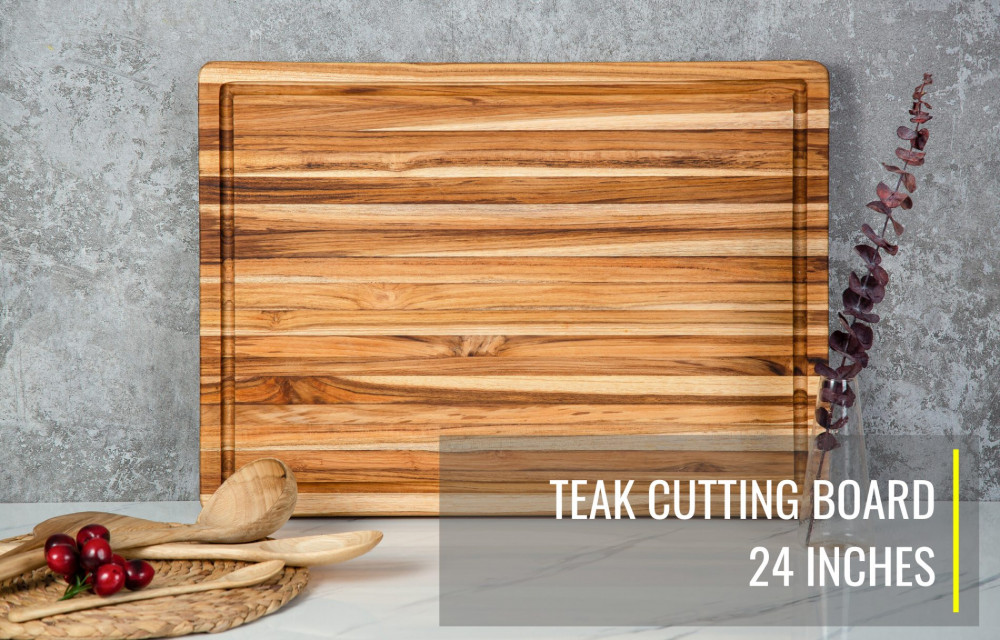 Rectangular Real Teak Cutting Board 22x16x1.25 IN