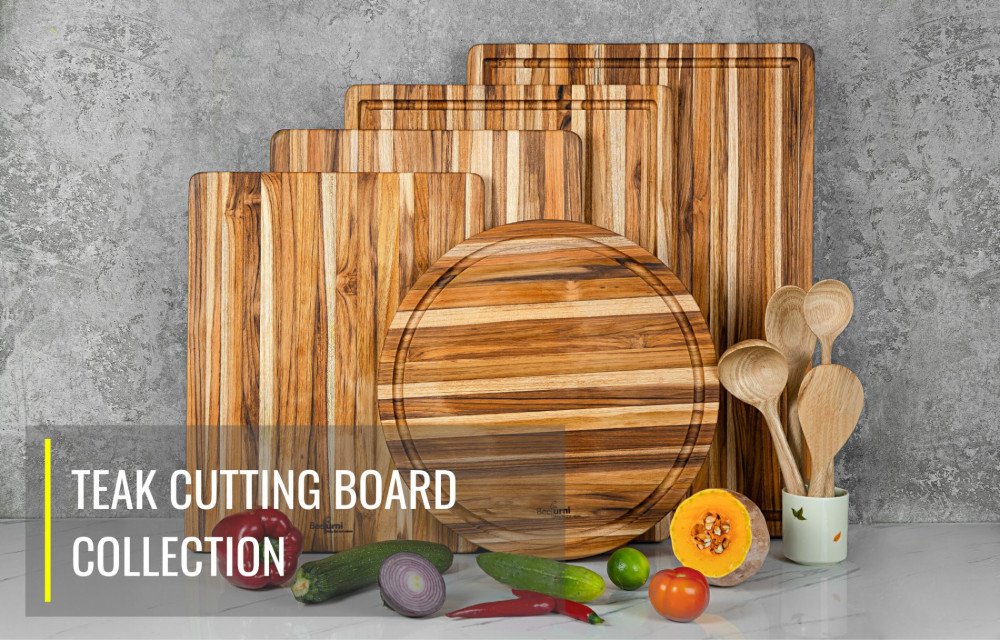 Round Real Teak Cutting Board 15.8x15.8x1.25 IN