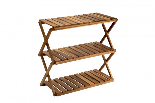 Rectangular 3 Tier Acacia Wood Rack Natural Color